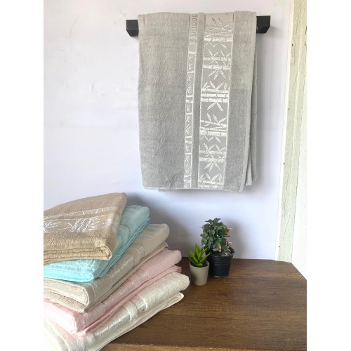 90*150 MİCROCOTON İPLİK BAMBU DESEN BANYO HAVLUSU